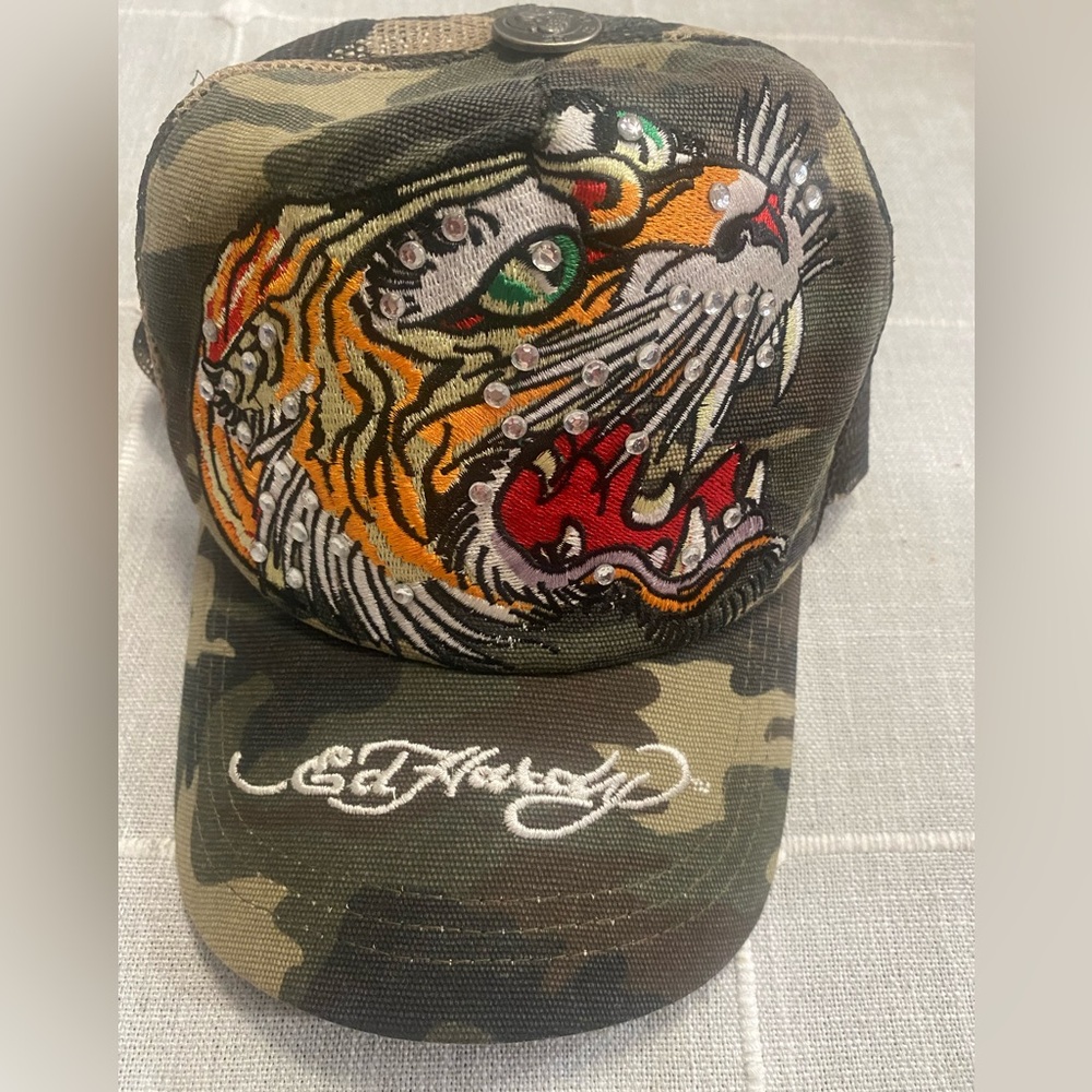Ed Hardy  Jeweled Tiger Camo Hat - Picture 2 of 8